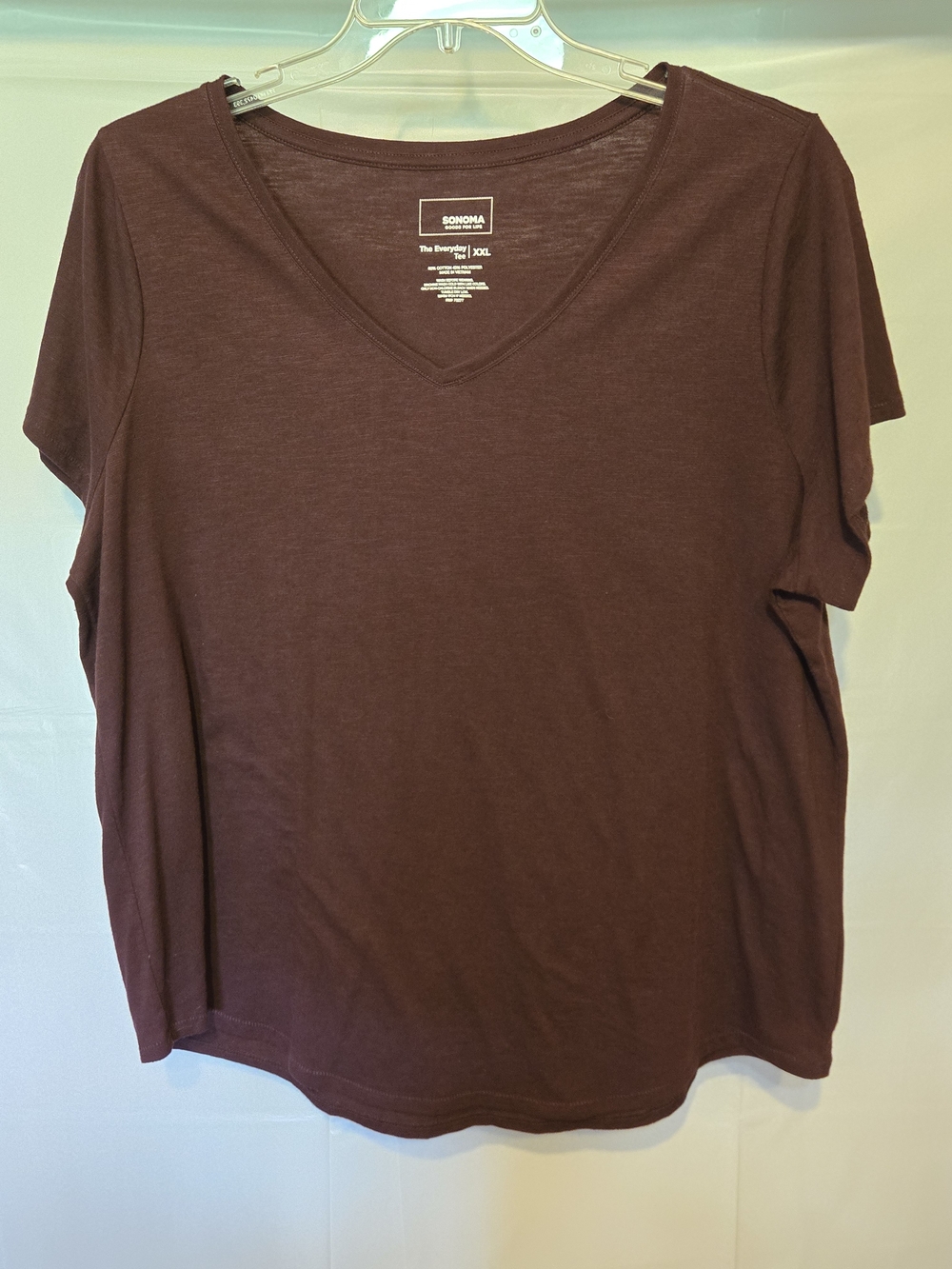 SONOMA Relaxed V-Neck Tee in Deep Burgundy